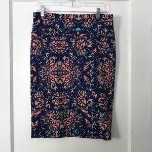 Blue and coral size Medium Lularoe Cassie skirt